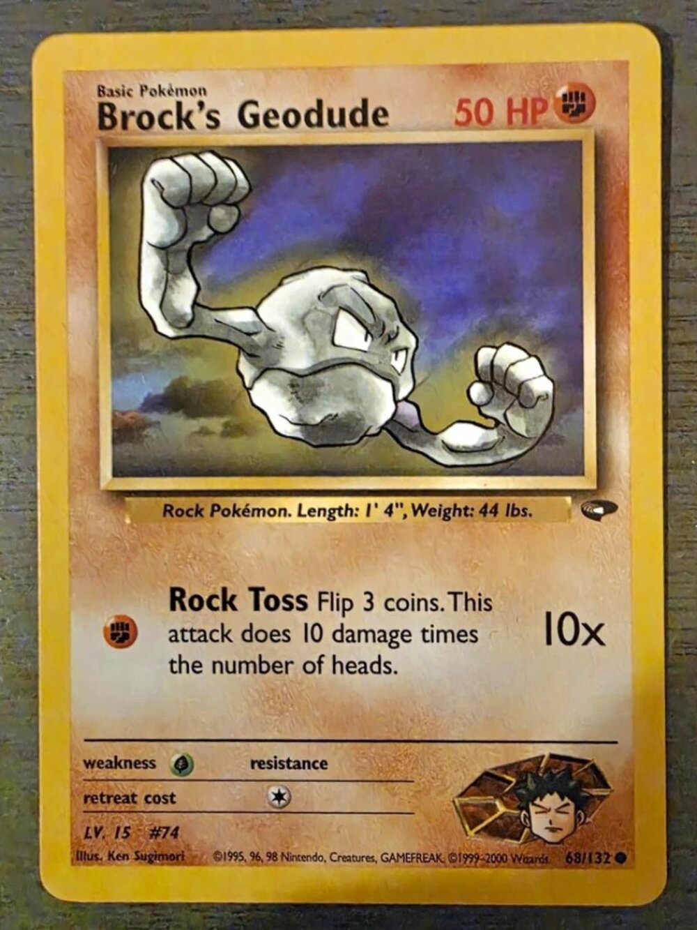 Pokemon TCG Brock's Geodude 68/132 Gym Challenge Regular Common EN 50HP